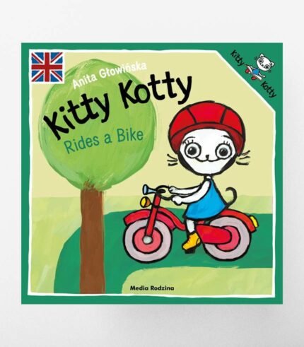 Kitty Kotty rides a bike